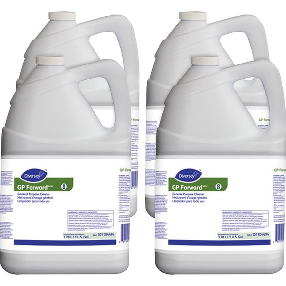 Diversey GP Forward General Purpose Cleaner - Concentrate - 128 fl oz (4 quart) - Citrus Scent - 4 / Carton - Clear Green