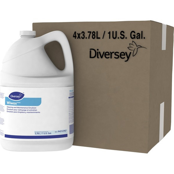 Diversey Wiwax Cleaning/Maintenance Emulsion - 128 fl oz (4 quart) - Characteristic ScentBottle - 4 / Carton - White