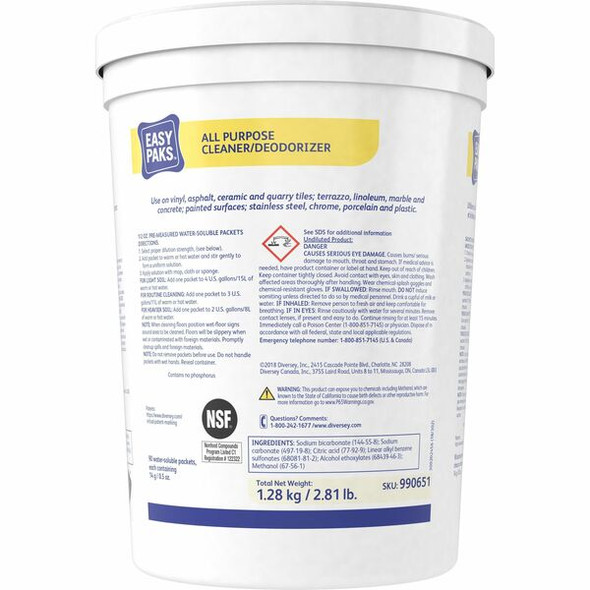 Diversey All Purpose Cleaner/Deodorizer - Concentrate - 0.50 oz (0.03 lb) - Lemon Scent - 2 / Carton - Yellow