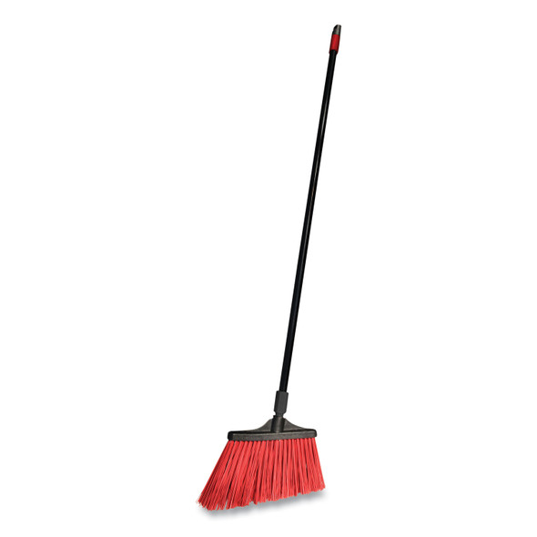 MaxiStrong Angle Broom, 56" Handle, Black, 6/Carton