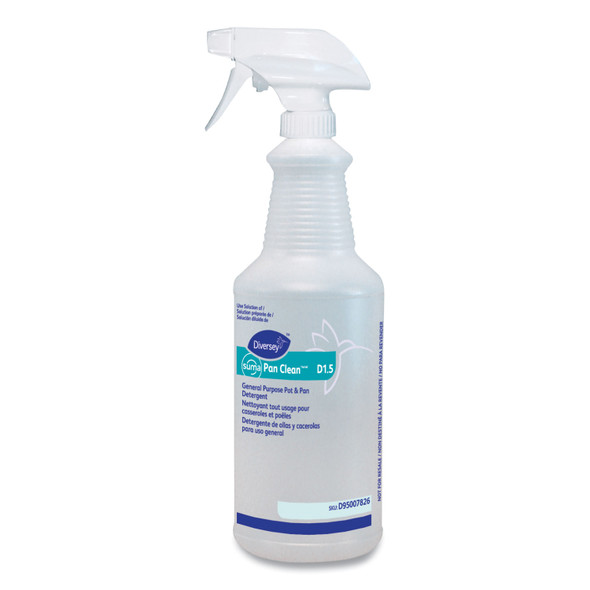 Pan Clean Spray Bottle, 32 oz, Clear, 12/Carton
