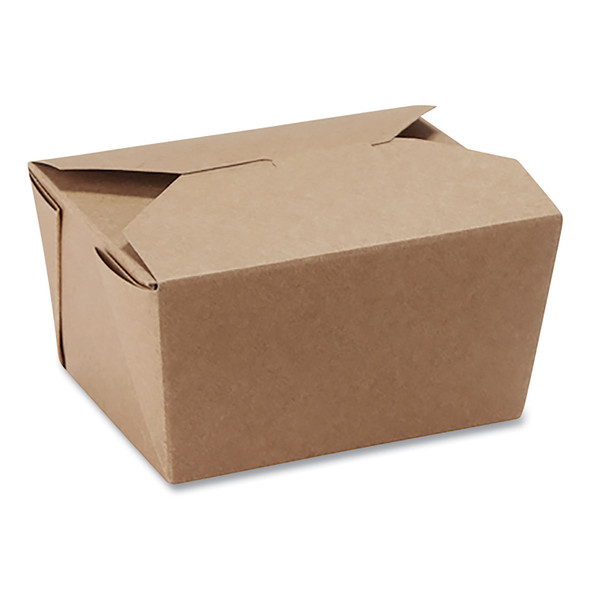 Reclosable One-Piece Natural-Paperboard Take-Out Box, 4.5 x 5 x 2.5, Brown, Paper, 450/Carton