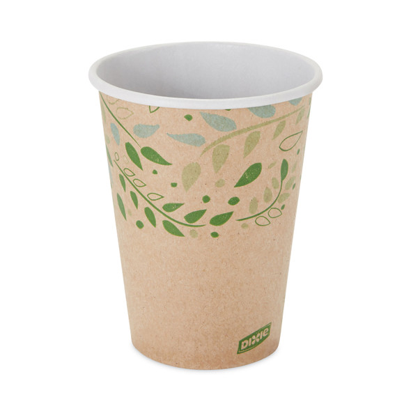 EcoSmart Recycled Fiber Hot/Cold Cups, 12 oz, Kraft/Green, 50/Sleeve, 20 Sleeves/Carton