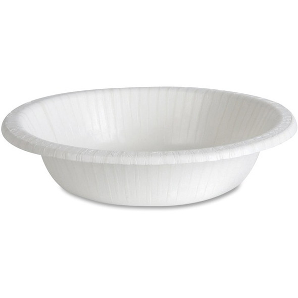 Dixie Basic&reg; 12 oz Lightweight Disposable Paper Bowls by GP Pro - Microwave Safe - White - Paper Body - 125 / Pack