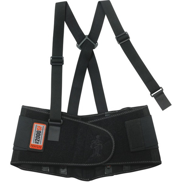 Ergodyne ProFlex High-performance Back Support - 25" - 30" Waist Size - Strap Mount - Black