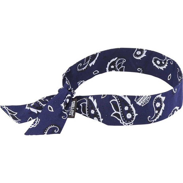 Chill-Its 6700 Cooling Bandana - 24 / Carton - Blue - Cotton, Polymer