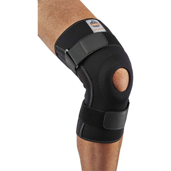 Ergodyne ProFlex 620 Knee Sleeve with Open Patella/Spiral Stays - Black - Neoprene