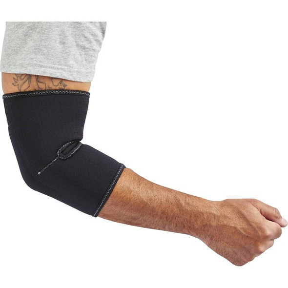 Ergodyne ProFlex 650 Neoprene Elbow Sleeve - 11" - 12" Elbow Circumference - Black - Neoprene, Spandex