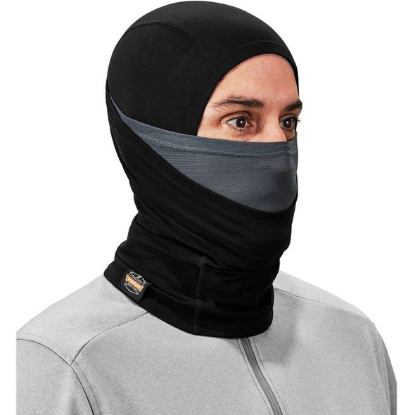 Ergodyne 6844 Balaclava Face Mask - Dual-Layer - Nylon, Spandex - Black