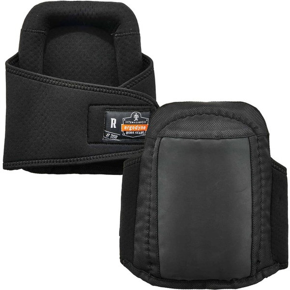 Ergodyne ProFlex 350 Gel Foam Knee Pads - Black - Gel, Nitrile Butadiene Rubber (NBR) Foam, Neoprene, 1680D Ballistic Nylon, 420D Nylon, Ethylene Vinyl Acetate (EVA)