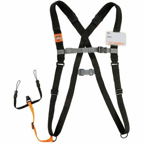 Ergodyne 3138 Padded Bar-code Scanner Harness - 1 Each - Small (S) - Hook & Loop Attachment - Black