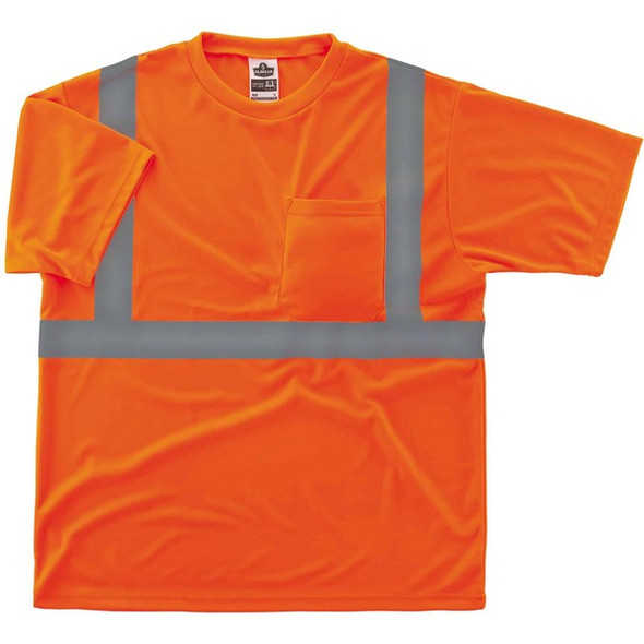 GloWear 8289 Type R Class 2 T-Shirt - 4XL Size - Fabric, Polyester - Orange
