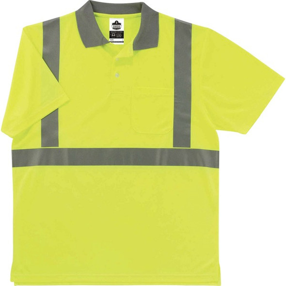 GloWear 8295 Type R Class 2 Polo Shirt - 2XL Size - Unisex - Polyester - Lime
