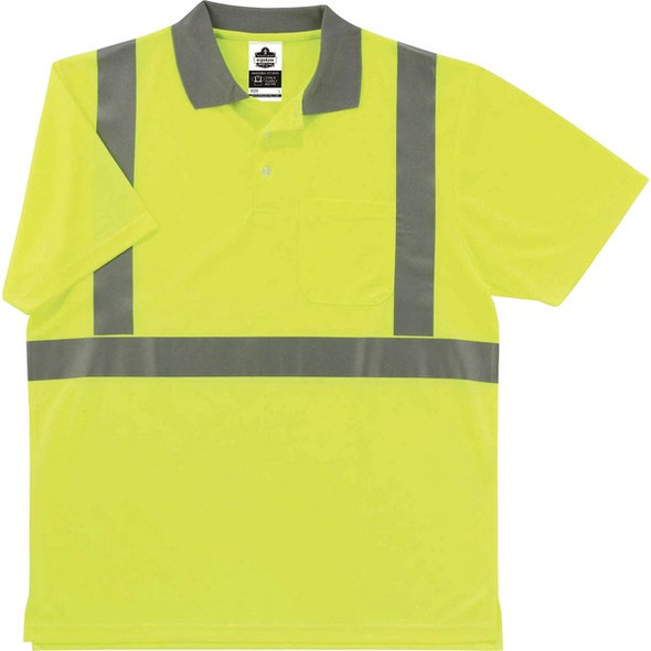 GloWear 8295 Type R Class 2 Polo Shirt - 4XL Size - Unisex - Polyester - Lime