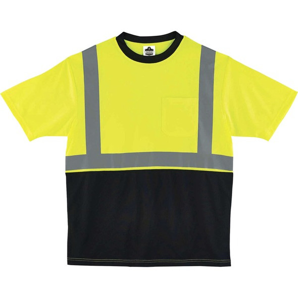 GloWear 8289BK Type R Class 2 Front T-Shirt - 4XL Size - Polyester - Lime, Black