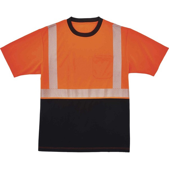 GloWear 8280BK Type R Class 2 Front Performance T-Shirt - Extra Large (XL) Size - Polyester - Orange, Black