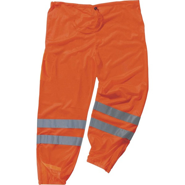 GloWear 8910 Class E Hi-Vis Pants - Small/Medium Size - Orange - Polyester Mesh