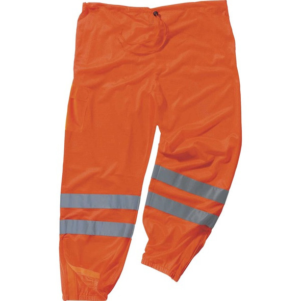 GloWear 8910 Class E Hi-Vis Pants - Large/Extra Large Size - Orange - Polyester Mesh