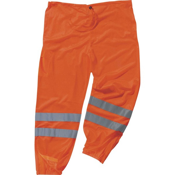 GloWear 8910 Class E Hi-Vis Pants - 4-Xtra Large/5-Xtra Large Size - Orange - Polyester Mesh