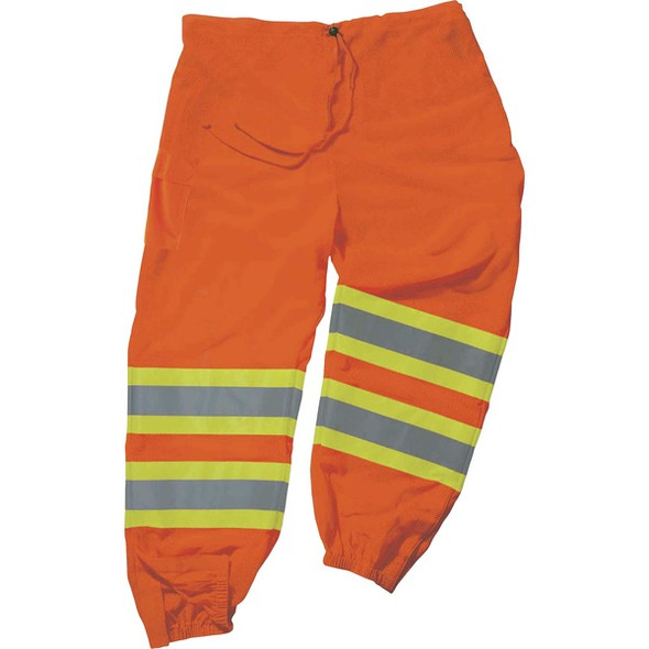 GloWear 8911 Class E Two-Tone Pants - Small/Medium Size - Orange - Polyester Mesh