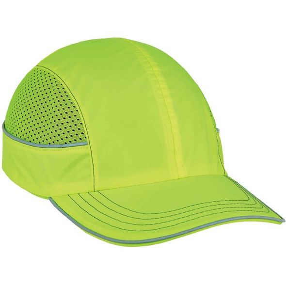 Skullerz 8950 Bump Cap Hat - Recommended for: Industrial, Mechanic, Factory, Home, Baggage Handling - One Size Size - Bump, Scrape, Head Protection - Lime - Comfortable, Impact Resistant, Machine Washable, Removable - 1 Each