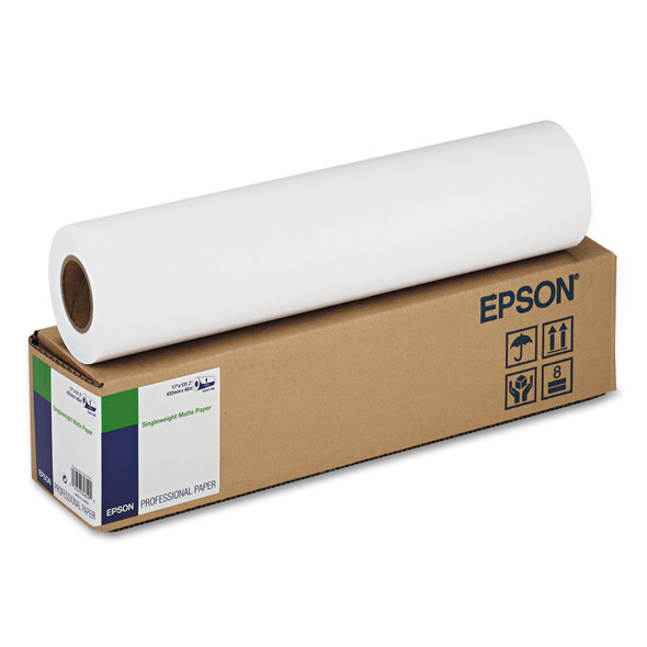 Singleweight Matte Paper, 2" Core, 5 mil, 17" x 131 ft, Matte White