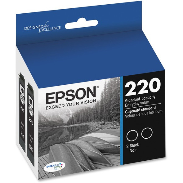 Epson DURABrite Ultra Ink T220 Original Ink Cartridge - Inkjet - Standard Yield - Black - 1 Each