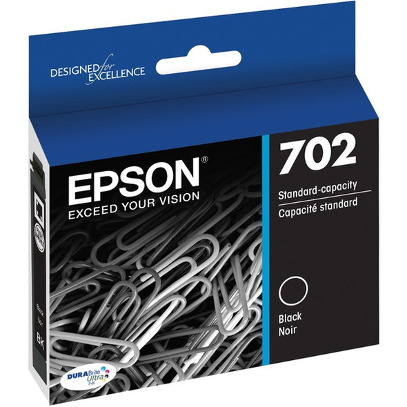 Epson DURABrite Ultra T702 Original Standard Yield Inkjet Ink Cartridge - Black - 1 Each - 350 Pages