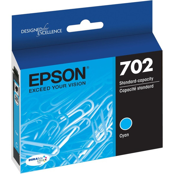 Epson DURABrite Ultra T702 Original Standard Yield Inkjet Ink Cartridge - Cyan - 1 Each - 300 Pages