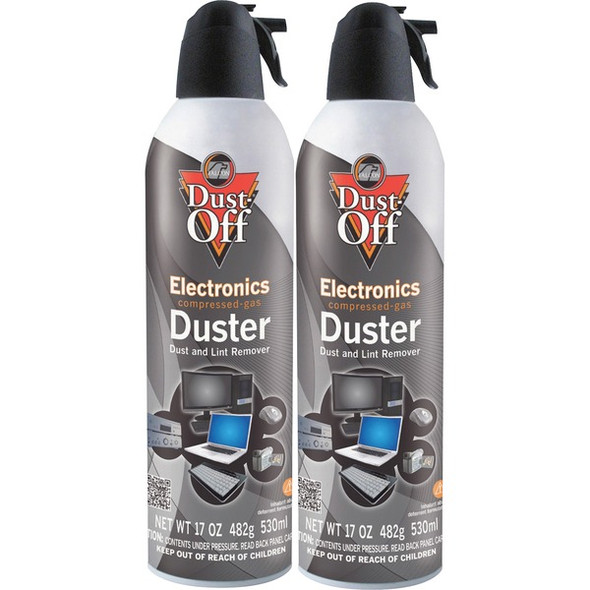 Falcon Dust-Off Jumbo Disposable Dusters - Ozone-safe, Moisture-free - 2 / Pack - Gray