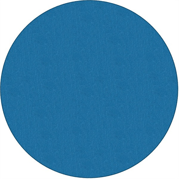 Flagship Carpets Classic Solid Color 6' Round Rug - Floor Rug - Classic, Traditional - 72" Length - Circle - Blue - Nylon