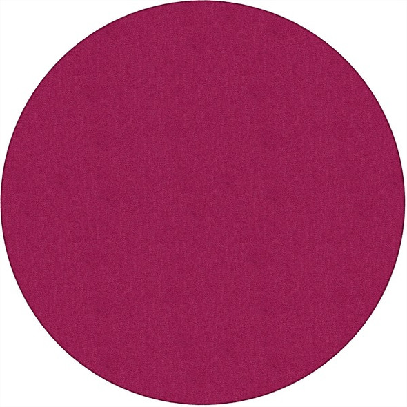 Flagship Carpets Classic Solid Color 6' Round Rug - Floor Rug - Classic, Traditional - 72" Length - Circle - Cranberry - Nylon