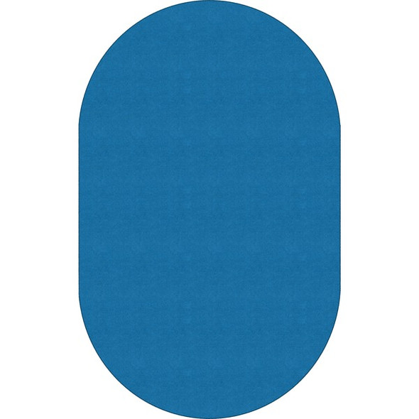 Flagship Carpets Ameristrong Solid Color Rug - Floor Rug - Traditional - 91.20" Length x 12 ft Width - Oval - Blue Bird - Fiber, Nylon