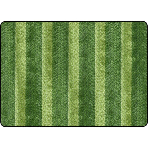 Flagship Carpets Basketweave Stripes Classroom Rug - Floor Rug - 72" Length x 100.80" Width - Rectangle - Green - Nylon