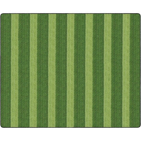 Flagship Carpets Basketweave Stripes Classroom Rug - Floor Rug - 10.60 ft Length x 13.20 ft Width - Rectangle - Green - Nylon