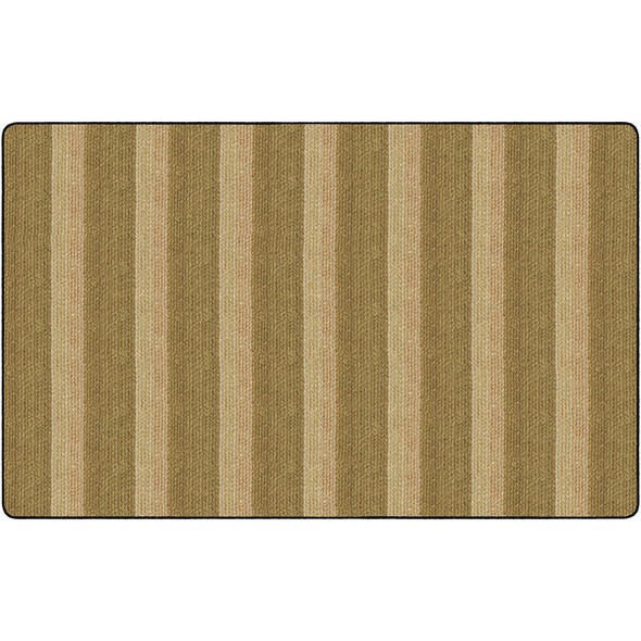 Flagship Carpets Basketweave Stripes Classroom Rug - Floor Rug - 91.20" Length x 12 ft Width - Rectangle - Natural - Nylon