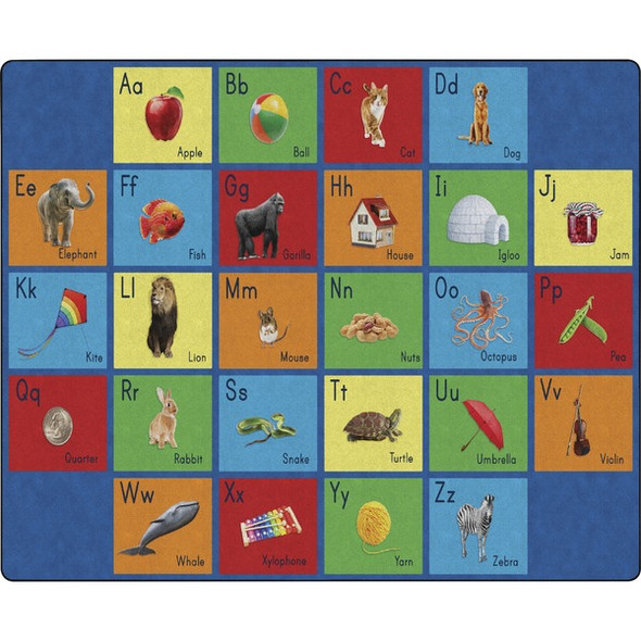 Flagship Carpets See My Alphabet Classroom Rug - Floor Rug - 13.17 ft Length x 10.50 ft Width x 0.50" Thickness - Rectangle - Multicolor - Yarn