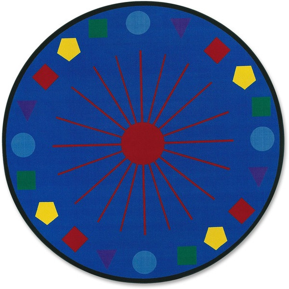 Flagship Carpets Shapes Galore Round Rug - 72" Diameter - Circle - Multicolor - Synthetic, Nylon