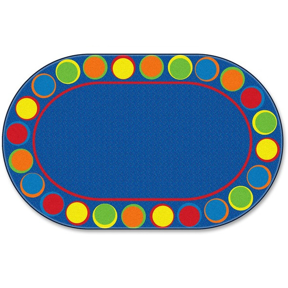 Flagship Carpets Cheerful Sitting Spots Oval Rug - Classic - 12 ft Length x 90" Width - Oval - Multicolor - Nylon