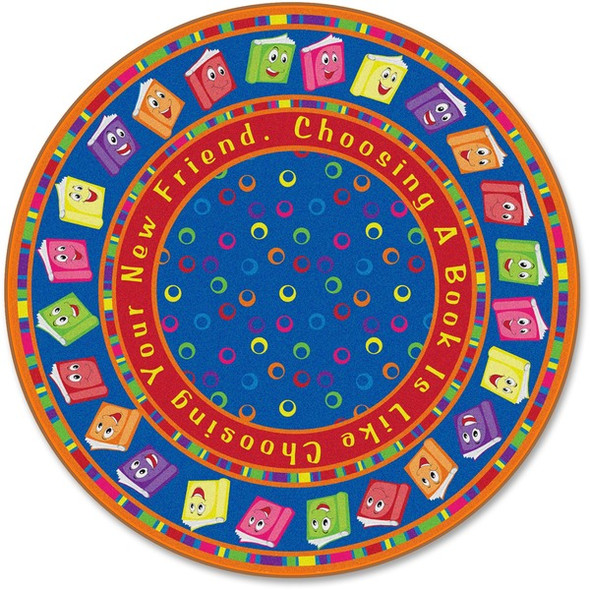 Flagship Carpets Bright CircleTime Books Round Rug - 12 ft Diameter - Circle - Multicolor