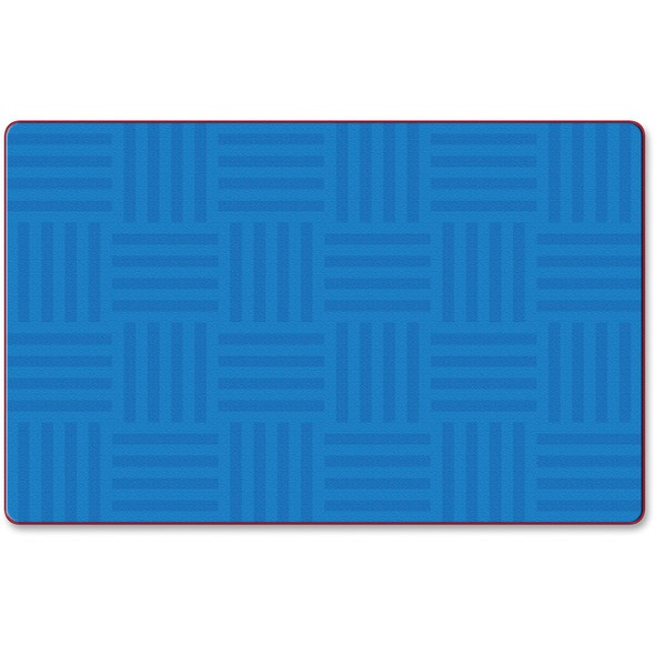 Flagship Carpets Solid Color Hashtag Rug - 12 ft Length x 90" Width - Blue