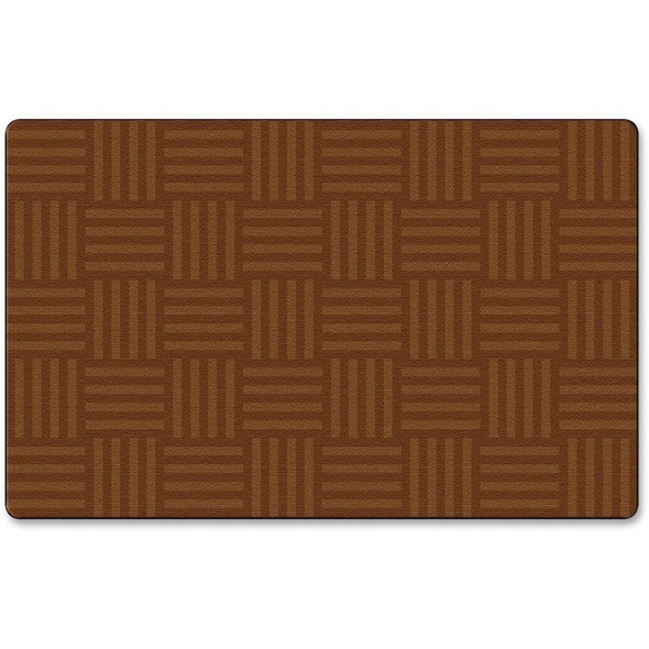 Flagship Carpets Solid Color Hashtag Rug - 12 ft Length x 90" Width - Chocolate