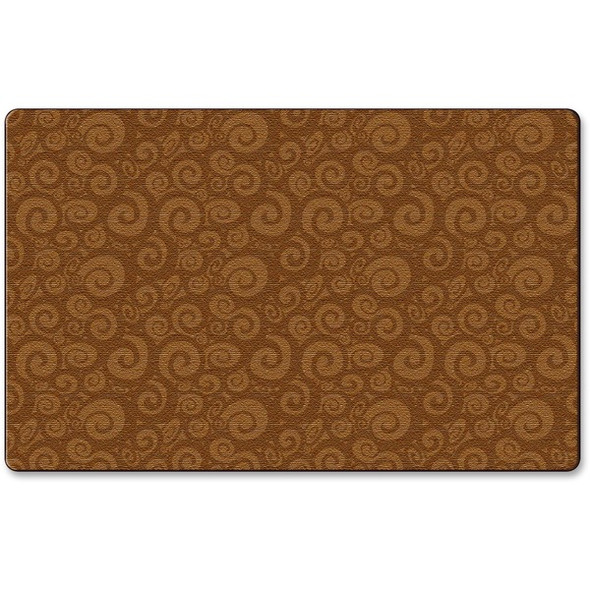 Flagship Carpets Solid Color Swirl Rug - 12 ft Length x 90" Width - Chocolate