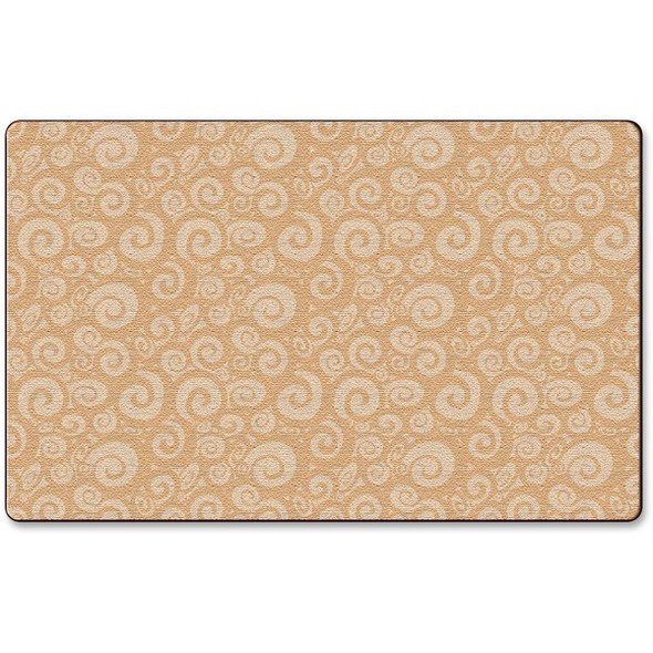 Flagship Carpets Solid Color Swirl Rug - 99.96" Length x 72" Width - Almond