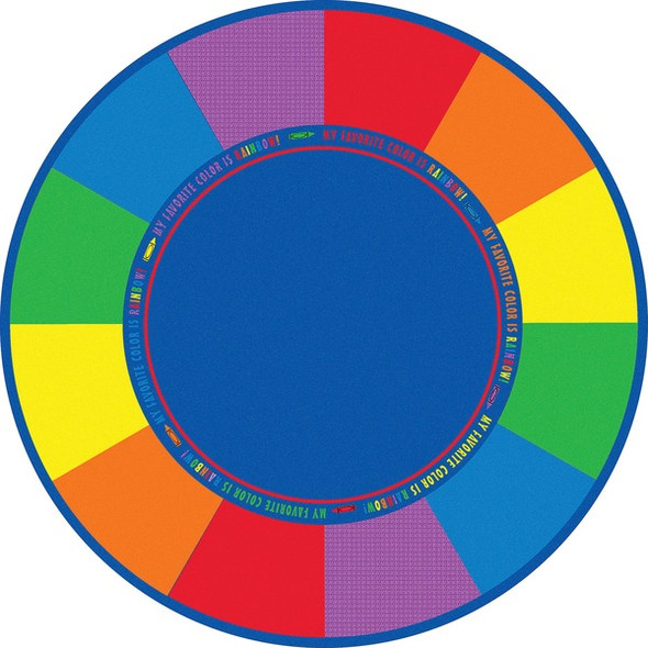 Flagship Carpets Favorite Color Round Seating Rug - 72" Diameter - Round - Multicolor