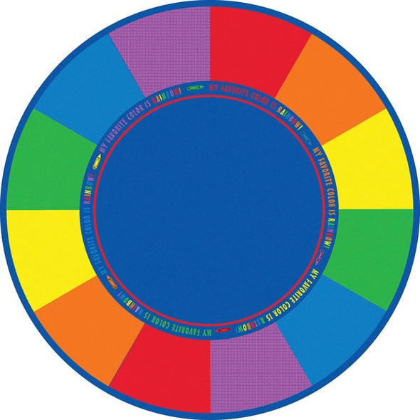 Flagship Carpets Favorite Color Round Seating Rug - 12 ft Diameter - Round - Multicolor