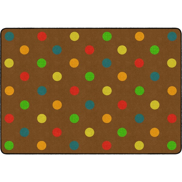 Flagship Carpets Basics Dots Classroom Rug - 72" Length x 100.80" Width - Rectangle - Muted - Nylon