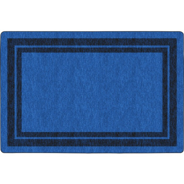 Flagship Carpets Double Dark Tone Border Blue Rug - 100" Length x 72" Width x 0.50" Thickness - Rectangle - Blue