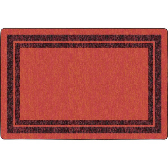 Flagship Carpets Double Dark Tone Border Red Rug - 100" Length x 72" Width x 0.50" Thickness - Rectangle - Red