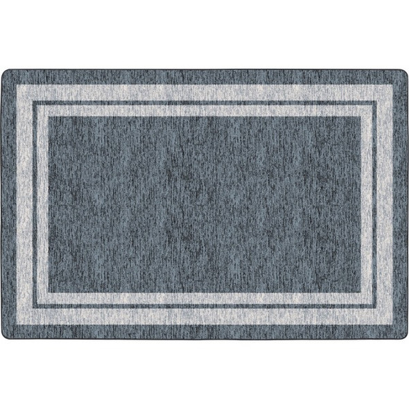 Flagship Carpets Double Light Tone Border Gray Rug - 100" Length x 72" Width x 0.50" Thickness - Rectangle - Gray